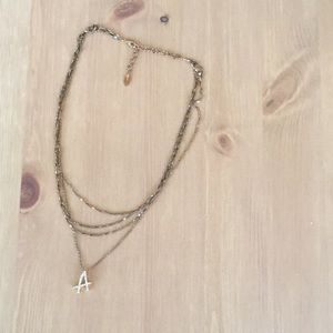 Madewell triple necklace letter A
